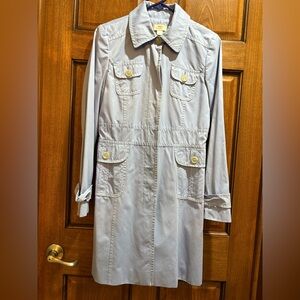 Ann Taylor Loft jacket. Size 2. Stylish periwinkle/grayTrench Coat